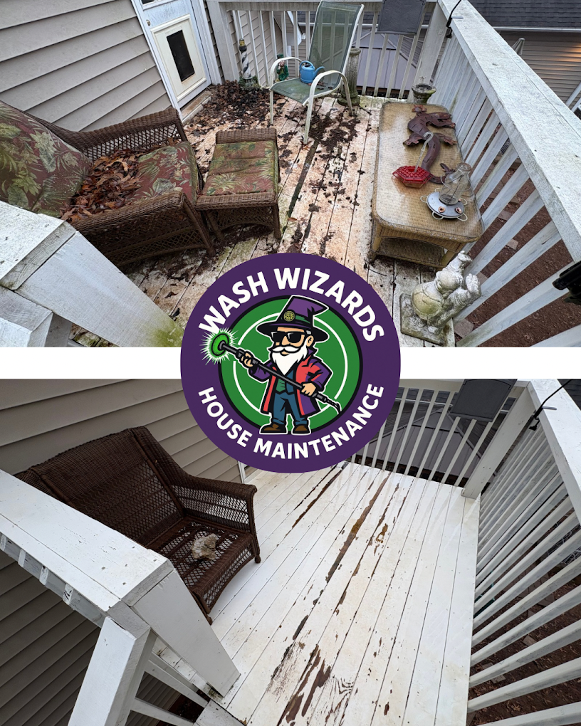 Dirty deck transformed before and after