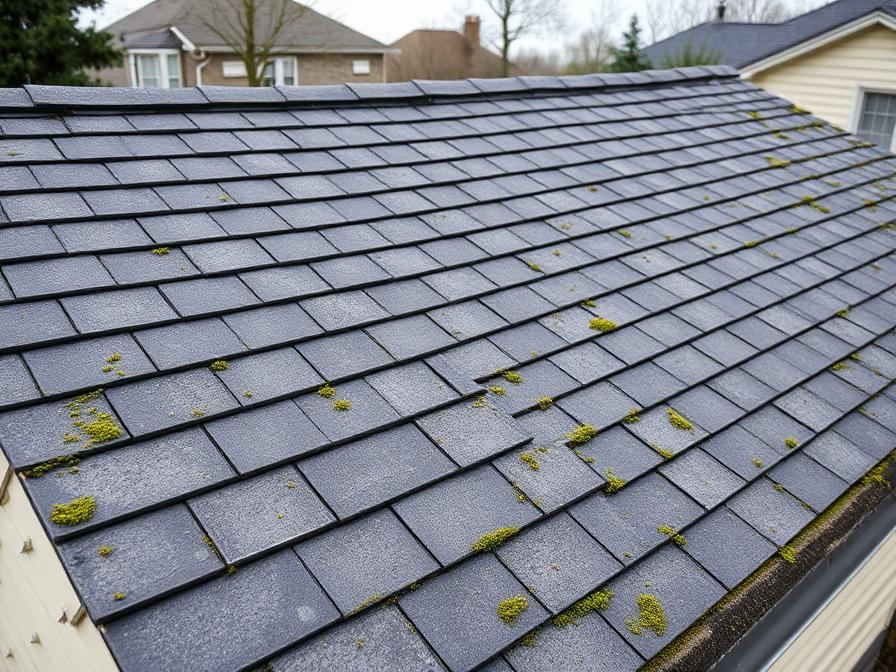 Roof soft washing – before